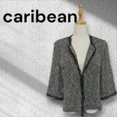 caribean 大きいサイズ 13号 ツイード ノーカラージャケットフォーマル