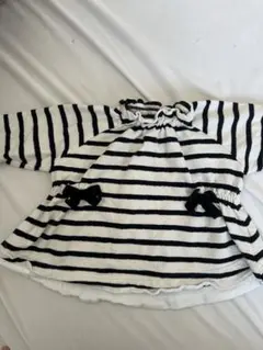 白と黒のストライプTシャツ　プティマイン