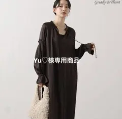 ※Yu♡様専用商品です。 ハンマードサテン パフスリーブ ロングワンピース