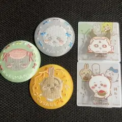 【匿名配送】ちいかわ 刺繍缶バッジビスケット2 缶バッジ ウサギ くりまんじゅう
