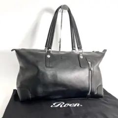 Roen ボストンバッグ スカルパッチ レザー トートバッグ 黒 ドクロ 豹柄のサムネイル