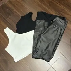 SHEIN ノースリーブ ロンT ボトム　3点セット　ダンス衣装