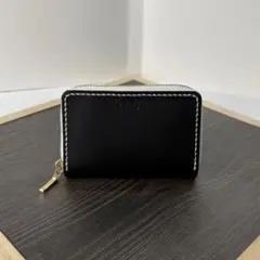 本革 ミニ財布 コンパクト財布 ブルガノ YKKエクセラ 黒 白 ハンドメイド 本革 ミニ財布 コンパクト財布 ブルガノ YKKエクセラ 黒 白
