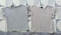 petit main ストライプ Tシャツ 130 2枚セット