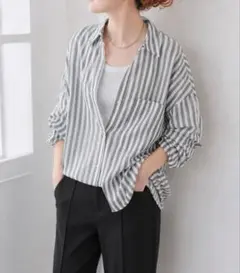 極美品♪24SS スピックアンドスパン コットンボイル100 チェックシャツ