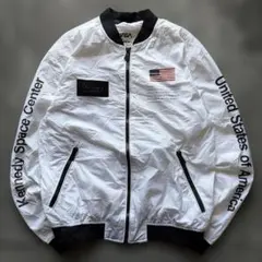 NASA MA-1 ナイロンジャケット　ブルゾン　プリント　ワッペン　古着