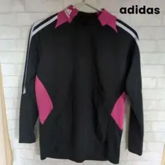 adidas ブラック ピンク 長袖シャツ　160センチ