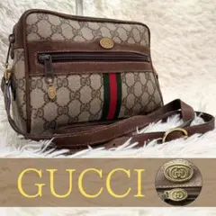 希少 レア オールドグッチ GG 金具 レザー ショルダーバッグ シェリーライン