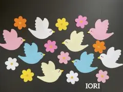 【壁面飾り】春　鳥＆お花 卒園式 入園式 幼稚園 保育園 3月 4月
