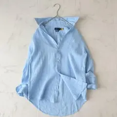 美品✨《ポロラルフローレン》現行QR リネン100%レギュラーカラーシャツ XS