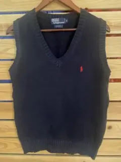 Poloネイビーベスト ポロ刺繍