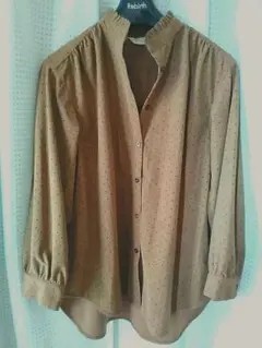 ドット柄 コーデュロイ長袖シャツ【美品】