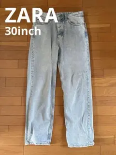 【ZARA】ワイドデニムパンツ　ライトブルーのサムネイル