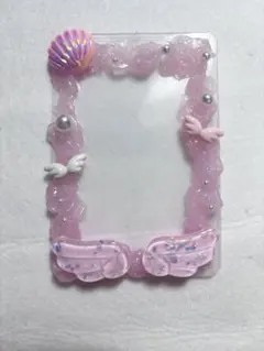 ピンクの天使の羽トレカケース