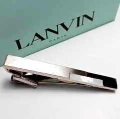 lvt54 ランバン ネクタイピン シルバー×ブラック黒オニキス ワイド