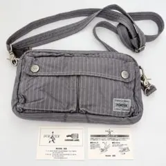 希少 PORTER 70周年限定 ストライプ 3WAY バッグ グレー