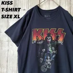 キス KISS バンドTシャツ ロックT グラフィック 古着 XL ネイビーのサムネイル