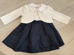 ベビー　ドレス　ボレロ付き ネイビー ホワイト80のサムネイル