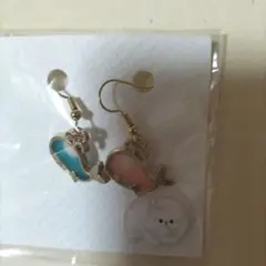 クジラのピアス 青とピンク 2個セット