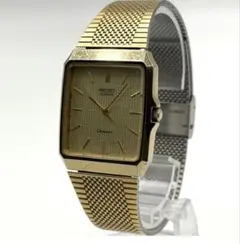 80s' SEIKO vintage スクエア ゴールド文字盤 レクタンギュラー - メルカリ