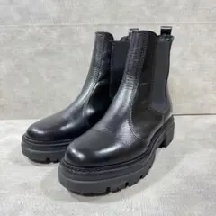 極美品✨bussola CORVARA 本革厚底サイドゴアブーツ 37 ブラック