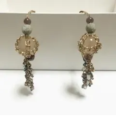ビーズフリンジピアス