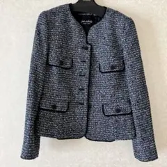 jun ashida ノーカラージャケット 多色ツイード カラーツイードノーカラージャケット 49AV JUNKO SHIMADA