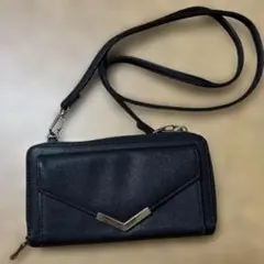 ブラックショルダーバッグ 長財布