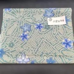 ⑦ 　水色の花柄綿生地 112X/00cm