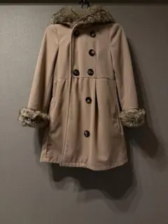 OLIVE des OLIVE ファー付きロングコート ピンクベージュ M