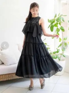 美品☆ Noela 【15周年】ノエラ リネンタッチドットワンピース M