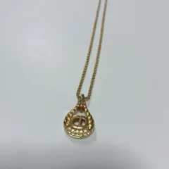 【美品】Christian Dior ディオール ネックレス CDロゴ ドロップ