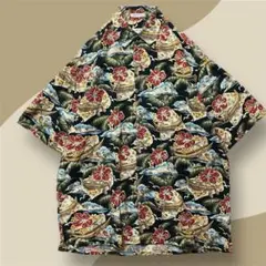 【インポート古着】メンズ　柄シャツ　ハワイアン　ハイビスカス　オーバーサイズのサムネイル