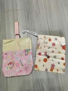 シューズバッグ　巾着袋　セット　ハンドメイド
