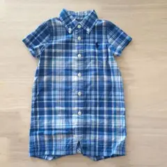 Ralph Lauren ブルーチェック柄ロンパース 6M