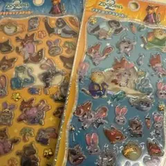 最新 ズートピア2 プチドロップシール 2種　ニック ジュディ