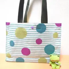 水玉の紙袋みたいなトートバッグ ハンドメイド