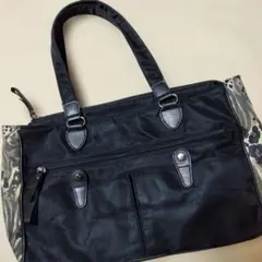 EVEX by KRIZIA 黒オレンジ トートバッグ