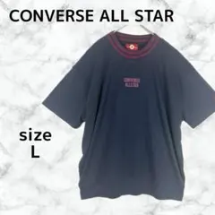 CONVERSE ALLSTAR レディース 半袖ミニ裏毛スウェット ネイビーLのサムネイル