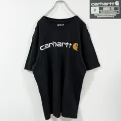 XL相当　カーハート　ルーズフィット　ビッグロゴプリント　Tシャツ　黒　ブラック