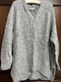 GLOBAL WORK グレー Vネック ニット L