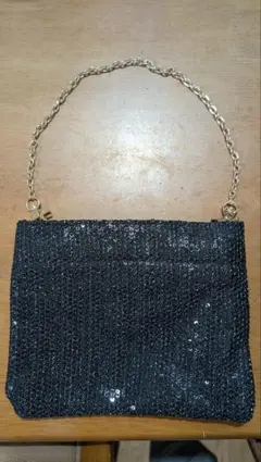 黒スパンコールクラッチバッグ