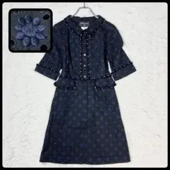 ココボタン✨ CHANEL シャネル フラワーモチーフ 総レースワンピース 36