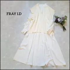 フレイアイディー●ニットベスト付き♪タックギャザーAラインロング丈ワンピース