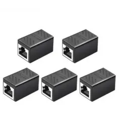 RJ45 LANケーブル用中継コネクタ 5個セット 延長 アダプタギガビット対応