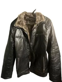 黒 ファー レザージャケットヴィンテージ 90s y2k