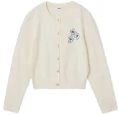 SNIDEL フラワーモチーフワンポイントカーディガン 20周年カーディガン