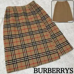 バーバリー　ウール　リバーシブル　巻きスカート　ラップスカート　ノバチェック