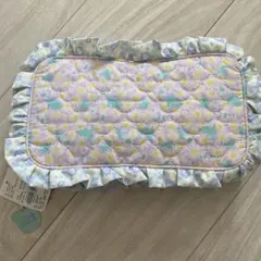 【新品】fafa フリルキルティングポーチ　ベビーピンクデイジー