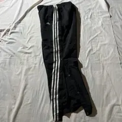 ​00s adidas 極太　スナップボタン トラックパンツ ブラック L
